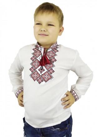 Вышиванка для мальчика с геометрическим орнаментом
Детская вышиванка для мальчик. . фото 2