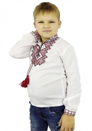 Вышиванка для мальчика с геометрическим орнаментом
Детская вышиванка для мальчик. . фото 5