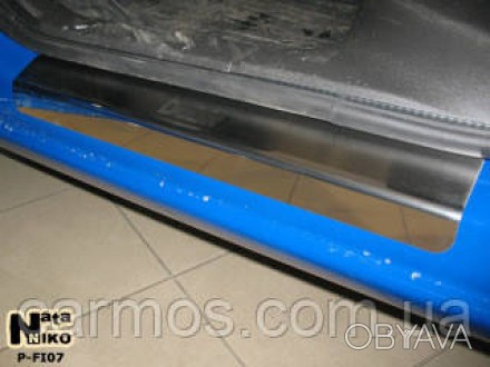 Накладки на пороги Fiat Doblo ( 06-10 ) в дверные проемы. нержавейка 
Крепятся н. . фото 1
