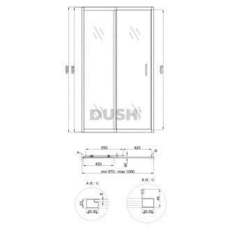 Душові двері в нішу Qtap Taurus CRM201-11.C6 виготовлені з високоміцного скла та. . фото 6