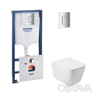 Набор инсталляция 4 в 1 Grohe Rapid SL 38772001 + унитаз с сиденьем Qtap Crow QT. . фото 1