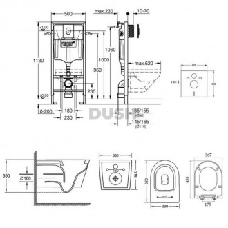 Набор инсталляция 4 в 1 Grohe Rapid SL 38722001 + унитаз с сиденьем Qtap Jay QT0. . фото 4