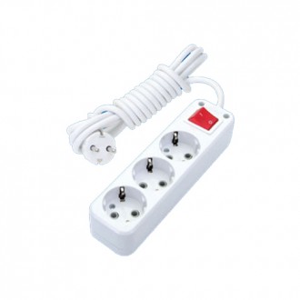 Удлинитель DE-PA 3гн. 3м с заз. и кнопкой. Киев. фото 1