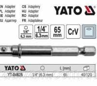 тримач-адаптер YATO YT-04625 квадрат 1/4" призначений для використання з ручним . . фото 3