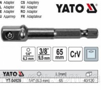 держатель-адаптер YATO YT-04626 квадрат 3/8" предназначен для использования с ру. . фото 3