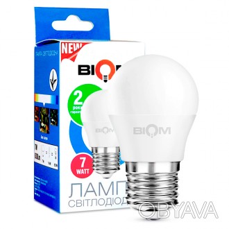
Світлодіодна лампа BIOM 7W E27 4500K G45 (Куля) BT-564Нова лінійка ламп серії В. . фото 1