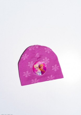 Розовая трикотажная демисезонная шапка для детей выполненная из тонкой шерсти. М. . фото 2
