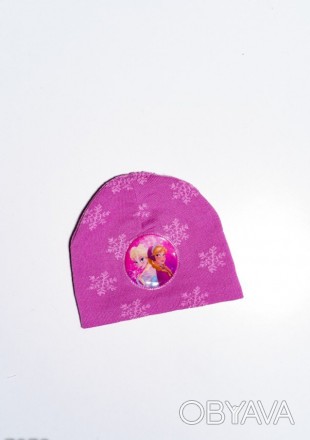 Розовая трикотажная демисезонная шапка для детей выполненная из тонкой шерсти. М. . фото 1