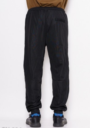 Однотонные черные комфортные мужские спортивные штаны прямого свободного широког. . фото 4