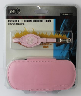 Кожаный чехол Genuine Leatherette Case в розовом цвете.
1. Специально для PSP Sl. . фото 2