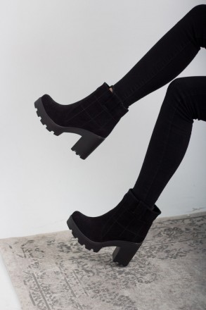 Женские ботинки черные Caji 2641 Ботинки женские выполнены из натуральной замши,. . фото 7