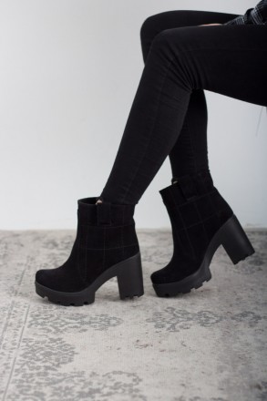 Женские ботинки черные Caji 2641 Ботинки женские выполнены из натуральной замши,. . фото 5