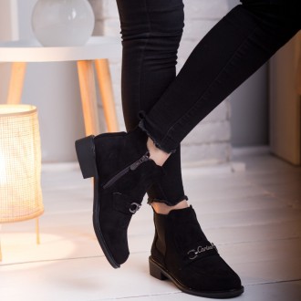 Женские ботинки черные Daffie 2649 Ботинки женские выполнены из искусственной за. . фото 2