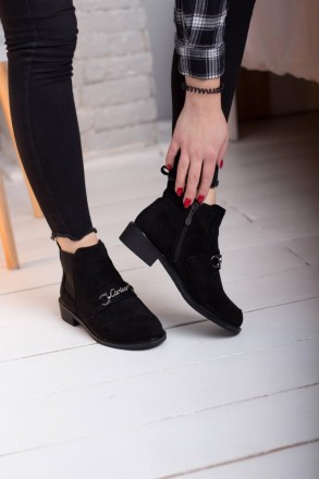 Женские ботинки черные Daffie 2649 Ботинки женские выполнены из искусственной за. . фото 3