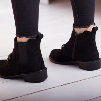 Женские ботинки черные Daffie 2649 Ботинки женские выполнены из искусственной за. . фото 7