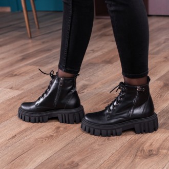 Женские ботинки черные Helix 3341 Ботинки женские выполнены из натуральной кожи . . фото 9