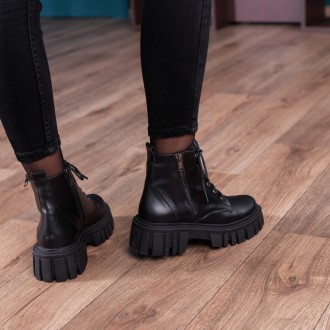 Женские ботинки черные Helix 3341 Ботинки женские выполнены из натуральной кожи . . фото 7