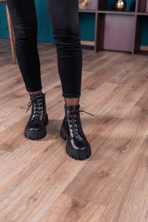 Женские ботинки черные Helix 3341 Ботинки женские выполнены из натуральной кожи . . фото 11