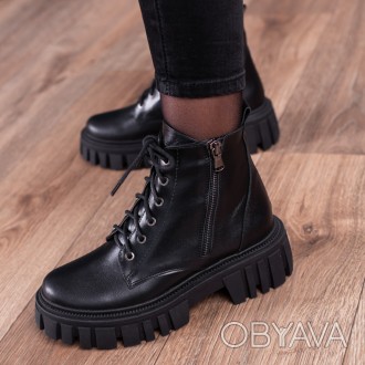 Женские ботинки черные Helix 3341 Ботинки женские выполнены из натуральной кожи . . фото 1