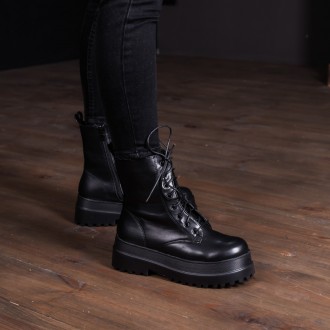 Женские ботинки черные Hera 3357 Ботинки женские выполнены из исскусственной кож. . фото 8