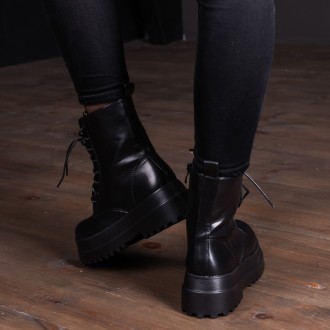 Женские ботинки черные Hera 3357 Ботинки женские выполнены из исскусственной кож. . фото 3