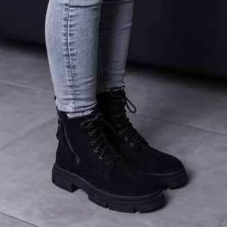 Женские ботинки черные Ivy 3468 Ботинки женские выполнены из искусственной замши. . фото 5