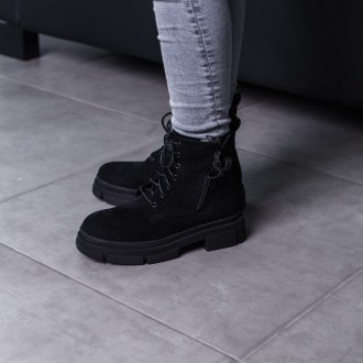 Женские ботинки черные Ivy 3468 Ботинки женские выполнены из искусственной замши. . фото 7