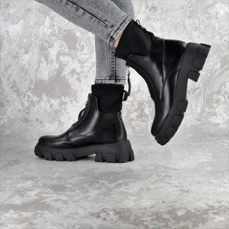 Женские ботинки черные Nutmeg 2378 Ботинки женские выполнены из искусственной ко. . фото 9