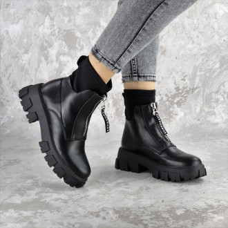 Женские ботинки черные Nutmeg 2378 Ботинки женские выполнены из искусственной ко. . фото 10