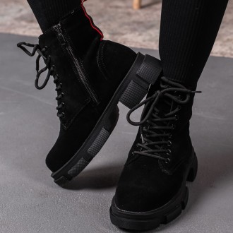 Женские зимние ботинки черные Bridget 3397 Ботинки женские выполнены из натураль. . фото 3