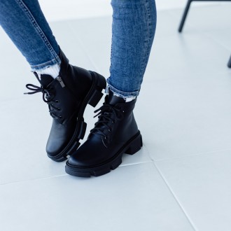 Женские ботинки черные зимние Dover 3332 Ботинки женские выполнены из натурально. . фото 2