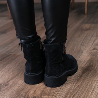 Женские зимние ботинки черные Sullivan 3417 Ботинки женские выполнены из натурал. . фото 5