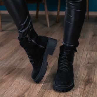 Женские зимние ботинки черные Sullivan 3417 Ботинки женские выполнены из натурал. . фото 8