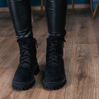 Женские зимние ботинки черные Sullivan 3417 Ботинки женские выполнены из натурал. . фото 2
