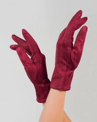 Утонченные фиолетовые перчатки из мягчайшей эластичной эко-замши с подкладкой из. . фото 4