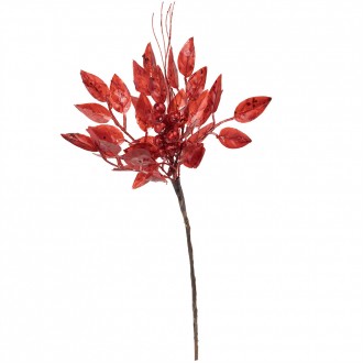 Декоративная ветка "Заснеженная листва" красная.
Продается набором из 12ти штук.. . фото 2