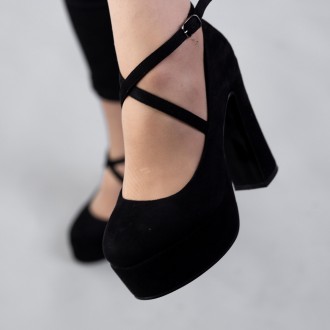 Женские туфли черные Drusilla 2489 Туфли женские выполнены из искусственной замш. . фото 4