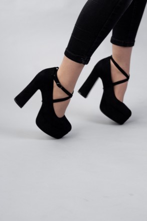 Женские туфли черные Drusilla 2489 Туфли женские выполнены из искусственной замш. . фото 5