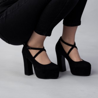 Женские туфли черные Drusilla 2489 Туфли женские выполнены из искусственной замш. . фото 3
