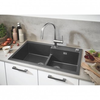 Кухонна мийка Grohe Sink 31649AT0 виготовлена з кварцового композиту, який склад. . фото 5