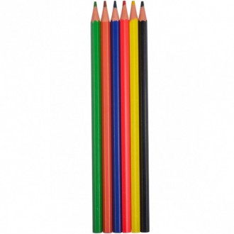 Набор цветных карандашей на 6 цветов в картонной упаковке. На изгиб немного "эла. . фото 3