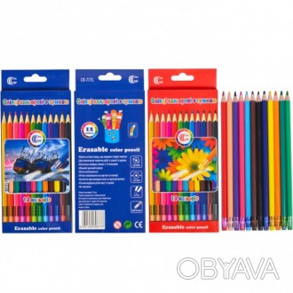 Набор цветных карандашей на 12 цветов эластичные в картонной упаковке. Мягкие цв. . фото 1