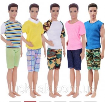 Набір одягу 5 комплектів (як на фото) для ляльки Кен, шарнірної ляльки
Такий яск. . фото 3