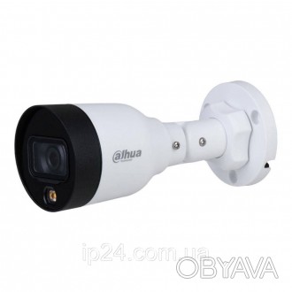 Уличная IP-видеокамера FullColor DH-IPC-HFW1239S1-LED-S5 с разрешением 2 Mpx для. . фото 1