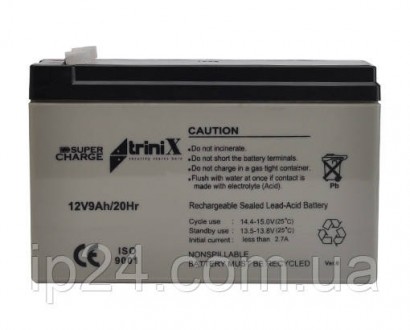 Аккумулятор Trinix 9 Ач 12В серии Super Charge отличается от аналогичных аккумул. . фото 2