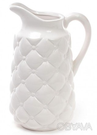 Кувшин из серии керамической посуды "Stone Flower", белого цвета. Объем 1.8л (18. . фото 1