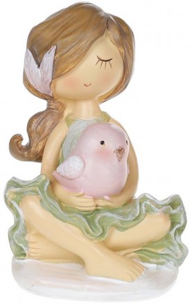 Статуэтка декоративная "Девочка с Птенцом" 9х7х12см. Київ. фото 1