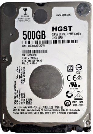 Жесткий диск для ноутбука 500GB 7200rpm 32MB SATA III 2.5" Slim Hitachi (HGST) T. . фото 2