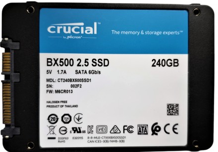 
Твердотельный накопитель SSD 240GB SATA III 3D TLC 2.5" Crucial BX500 CT240BX50. . фото 7