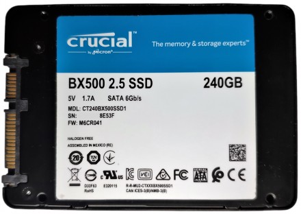 
Твердотельный накопитель SSD 240GB SATA III 3D TLC 2.5" Crucial BX500 CT240BX50. . фото 23